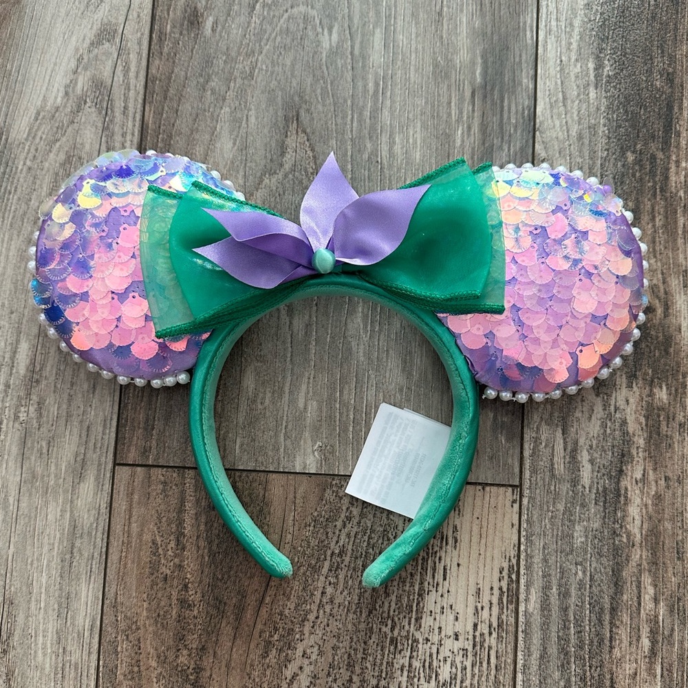 Disney Ariel Sequin Mouse Ears Headband with Bow